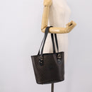 CELINE Macadam Shoulder Bag PVC Leather Black Gold Tone Auth 199507A-22