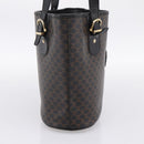 CELINE Macadam Shoulder Bag PVC Leather Black Gold Tone Auth 199507A-3