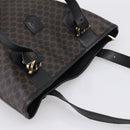 CELINE Macadam Shoulder Bag PVC Leather Black Gold Tone Auth 199507A-6