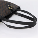 CELINE Macadam Shoulder Bag PVC Leather Black Gold Tone Auth 199507A-7