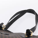 CELINE Macadam Shoulder Bag PVC Leather Black Gold Tone Auth 199507A-8
