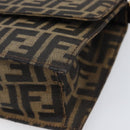 FENDI Zucca Canvas Shoulder Bag Brown Gold Tone Auth 199508A-9