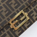 FENDI Zucca Canvas Shoulder Bag Brown Gold Tone Auth 199508A-17