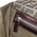 FENDI Zucca Canvas Shoulder Bag Brown Gold Tone Auth 199508A-22