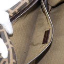 FENDI Zucca Canvas Shoulder Bag Brown Gold Tone Auth 199508A-23