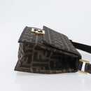 FENDI Zucca Canvas Shoulder Bag Brown Gold Tone Auth 199508A-3