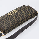 FENDI Zucca Canvas Shoulder Bag Brown Gold Tone Auth 199508A-6
