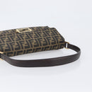 FENDI Zucca Canvas Shoulder Bag Brown Gold Tone Auth 199508A-7