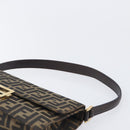FENDI Zucca Canvas Shoulder Bag Brown Gold Tone Auth 199508A-8