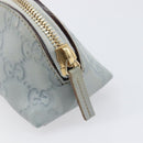 GUCCI GuccissimaGG Pouch Leather Light Blue Gold Tone 141811 Auth 199511-8
