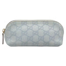 GUCCI GuccissimaGG Pouch Leather Light Blue Gold Tone 141811 Auth 199511-13