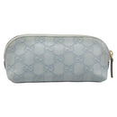 GUCCI GuccissimaGG Pouch Leather Light Blue Gold Tone 141811 Auth 199511-2