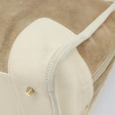 LOEWE Amazonas Hand Bag Suede Beige Gold Tone Auth 199514A-9