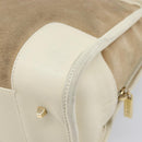 LOEWE Amazonas Hand Bag Suede Beige Gold Tone Auth 199514A-15