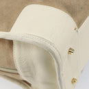 LOEWE Amazonas Hand Bag Suede Beige Gold Tone Auth 199514A-16