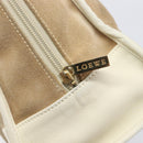 LOEWE Amazonas Hand Bag Suede Beige Gold Tone Auth 199514A-18