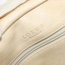 LOEWE Amazonas Hand Bag Suede Beige Gold Tone Auth 199514A-19