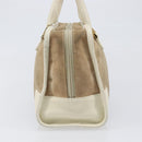 LOEWE Amazonas Hand Bag Suede Beige Gold Tone Auth 199514A-3