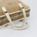 LOEWE Amazonas Hand Bag Suede Beige Gold Tone Auth 199514A-7