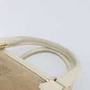 LOEWE Amazonas Hand Bag Suede Beige Gold Tone Auth 199514A-8