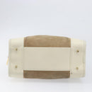 LOEWE Amazonas Hand Bag Suede Beige Gold Tone Auth 199514A-5
