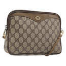 GUCCI GG Supreme Shoulder Bag PVC Beige Gold Tone 116 02 068 Auth 199516-1