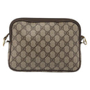 GUCCI GG Supreme Shoulder Bag PVC Beige Gold Tone 116 02 068 Auth 199516-2