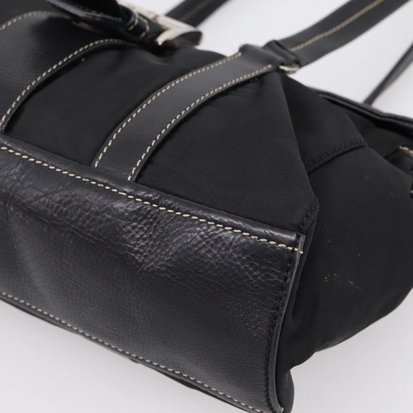 PRADA Shoulder Bag Nylon Black Silver Auth 199517V