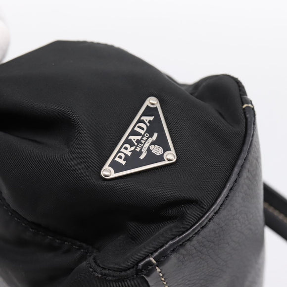 PRADA Shoulder Bag Nylon Black Silver Auth 199517V