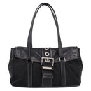PRADA Shoulder Bag Nylon Black Silver Auth 199517V-13