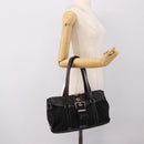 PRADA Shoulder Bag Nylon Black Silver Auth 199517V-24