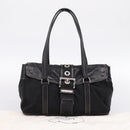 PRADA Shoulder Bag Nylon Black Silver Auth 199517V-12