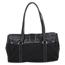 PRADA Shoulder Bag Nylon Black Silver Auth 199517V-2