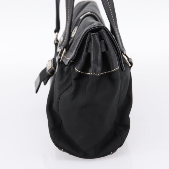 PRADA Shoulder Bag Nylon Black Silver Auth 199517V