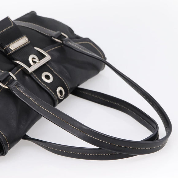 PRADA Shoulder Bag Nylon Black Silver Auth 199517V