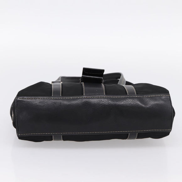 PRADA Shoulder Bag Nylon Black Silver Auth 199517V