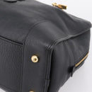 LOEWE anagram Amazona 36 Hand Bag Leather Black Gold Tone Auth 199518V-14