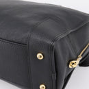 LOEWE anagram Amazona 36 Hand Bag Leather Black Gold Tone Auth 199518V-16