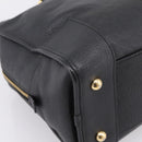 LOEWE anagram Amazona 36 Hand Bag Leather Black Gold Tone Auth 199518V-9