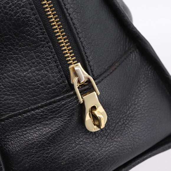LOEWE anagram Amazona 36 Hand Bag Leather Black Gold Tone Auth 199518V