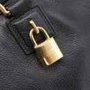 LOEWE anagram Amazona 36 Hand Bag Leather Black Gold Tone Auth 199518V-18