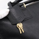 LOEWE anagram Amazona 36 Hand Bag Leather Black Gold Tone Auth 199518V-10