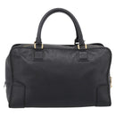 LOEWE anagram Amazona 36 Hand Bag Leather Black Gold Tone Auth 199518V-2