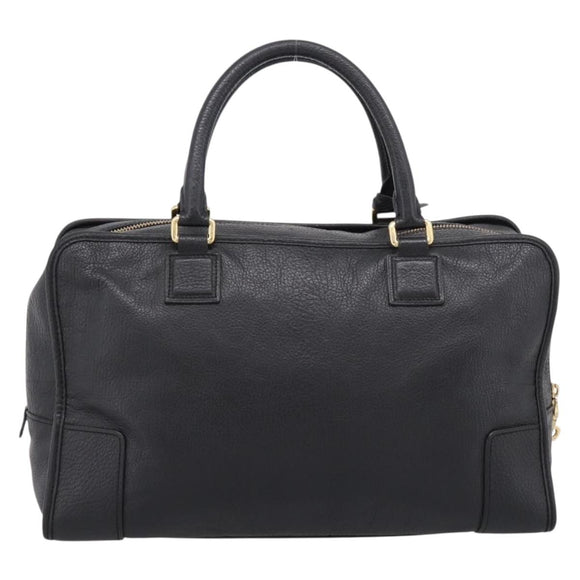 LOEWE anagram Amazona 36 Hand Bag Leather Black Gold Tone Auth 199518V