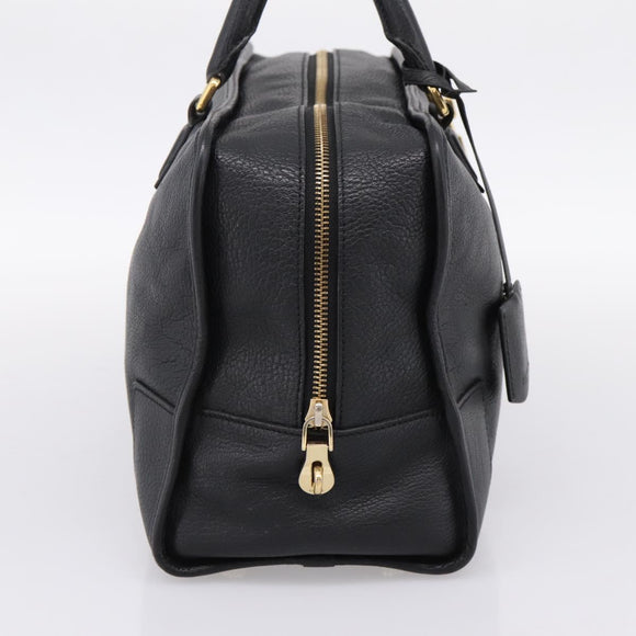 LOEWE anagram Amazona 36 Hand Bag Leather Black Gold Tone Auth 199518V