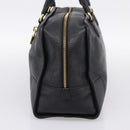 LOEWE anagram Amazona 36 Hand Bag Leather Black Gold Tone Auth 199518V-4