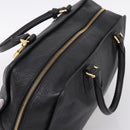 LOEWE anagram Amazona 36 Hand Bag Leather Black Gold Tone Auth 199518V-6