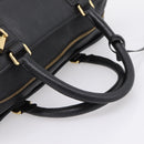 LOEWE anagram Amazona 36 Hand Bag Leather Black Gold Tone Auth 199518V-7