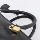 LOEWE anagram Amazona 36 Hand Bag Leather Black Gold Tone Auth 199518V-8