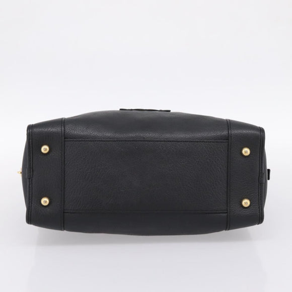 LOEWE anagram Amazona 36 Hand Bag Leather Black Gold Tone Auth 199518V